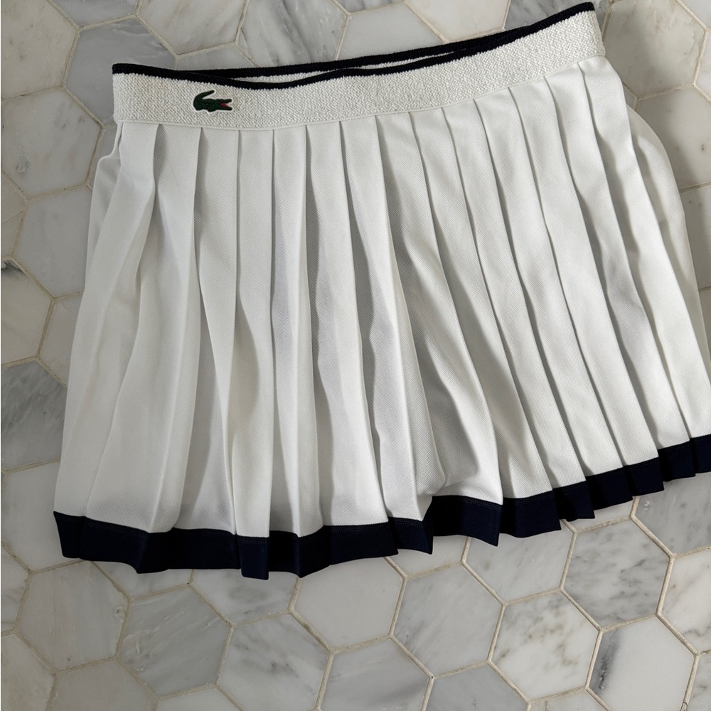 Lacoste Sport White Skirt with Navy Accents